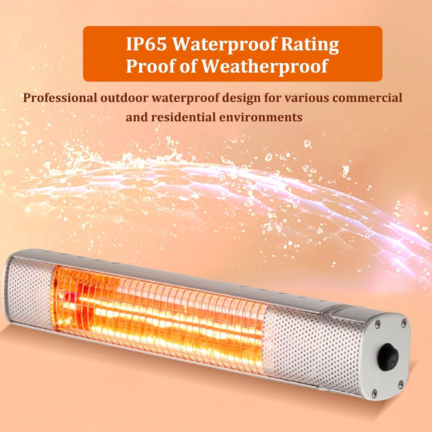 Outdoor Heater,1500W Electric Patio Heater with Remote,Wall Mounted/Tripod,IP65,Indoor/Outdoor for Restaurant, Backyard, Garage, Decks(Without Stand)