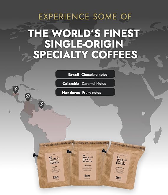Specialty Coffee Travel Gifts for Men & Women with 3 World's Finest Coffees