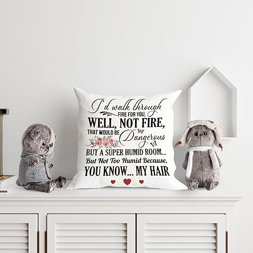 Miniatura 3 de Fundas de almohada decorativas con texto en inglés "I'd Walk Through Fire for You Sister Well Not Fire That Would Be Dangerous You Know My Hair",