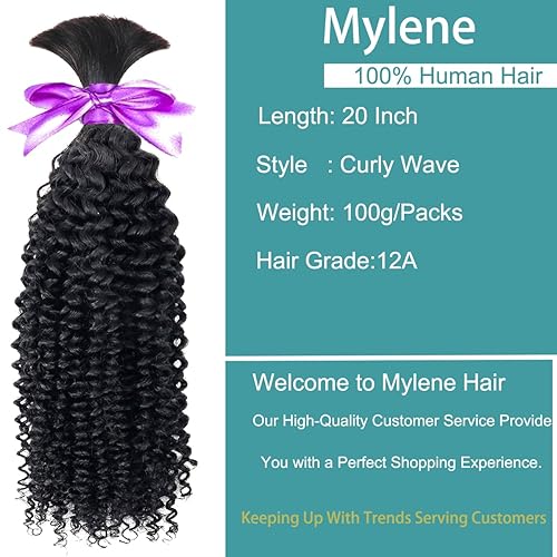 Miniatura 2 de Extensiones de cabello humano virgen brasileño ondulado para trenzar sin trama, sin procesar, extensiones de cabello humano virgen brasileño húmedo