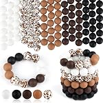 ASTARON 100 Pcs Perles en Silicone 15mm pour Fabrication de Porte-Clés, Perles Rondes en Gros Rose Vert Blanc pour Bracelets Bricolage Stylos Décorations Fournitures de Fête