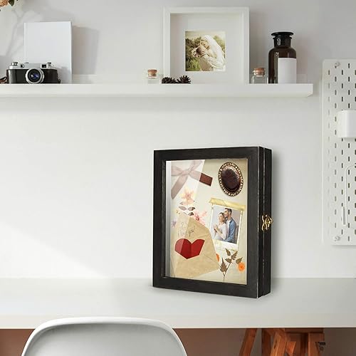 Miniatura 4 de TJMOREE Caja de sombra para flores 8 x 10 pulgadas marco de fotos con ventana de cristal ramo de boda medallas de recuerdos fotos militares caja de