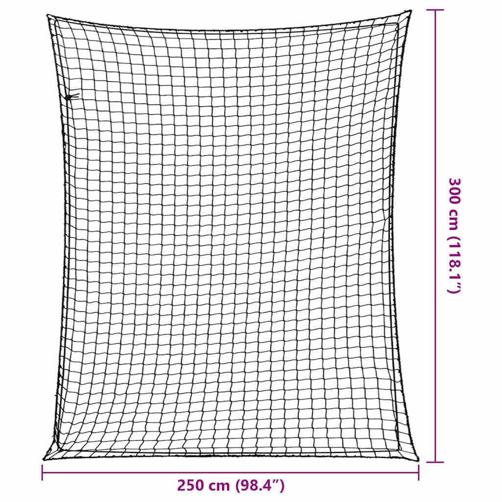 Anhängernetz mit Gummiseil Schwarz 3x2,5 m PP, wetterfestes Ladungssicherungsnetz für Auto, SUV, Anhänger, elastisches Gepäcknetz für Transport und Stauraum