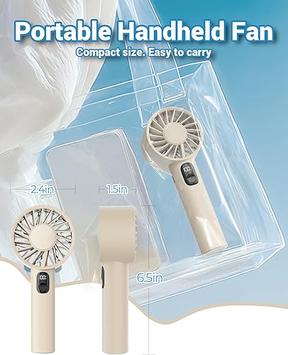 Miniatura 7 de FrSara Ventilador de mano portátil, ventilador de cuello, mini ventilador de escritorio, ventilador multifunción, batería de 4000 mAh de duración