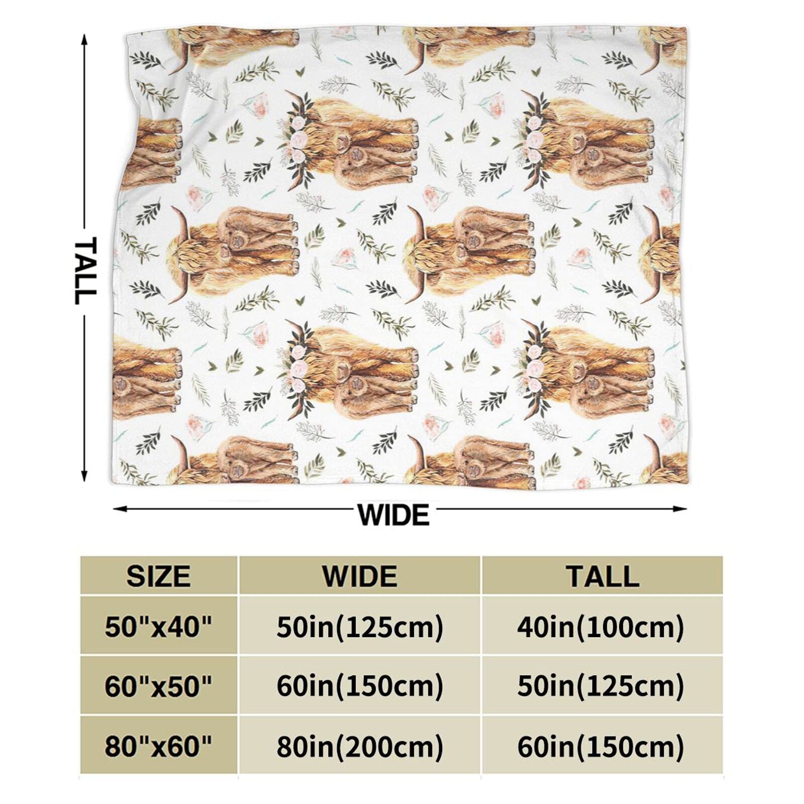 Koe Print Deken Fleece Flanel Fuzzy Lichtgewicht Reizen