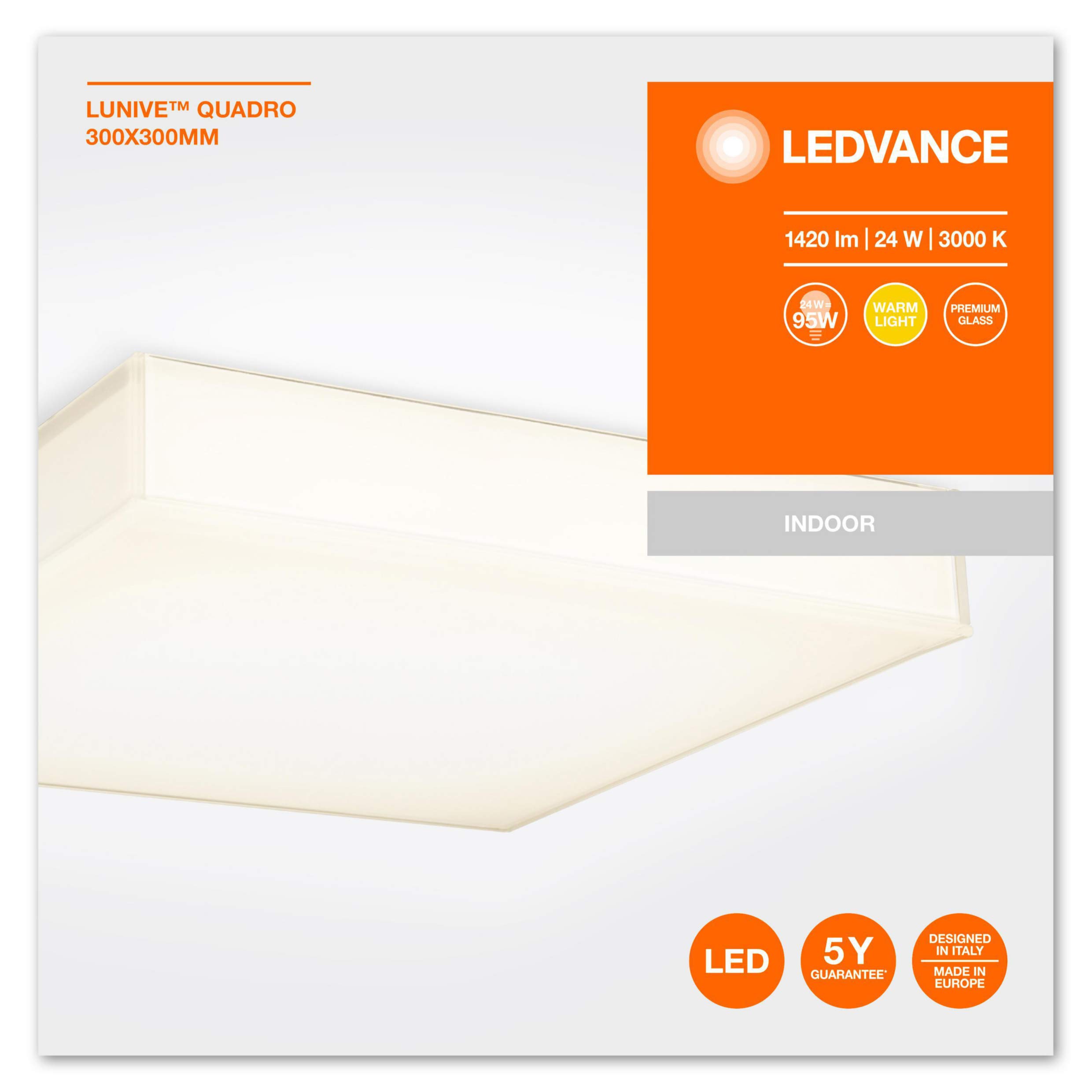 LEDVANCE Lámpara de techo o pared, 24 W, Blanco