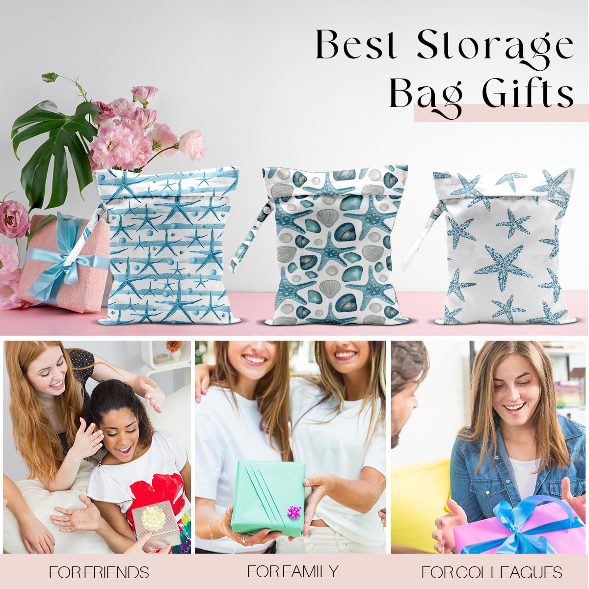 3 bolsas húmedas, bolsas húmedas y secas, bolsa impermeable, bolsa pequeña para lavandería, bolsa húmeda para piscina, playa, traje de baño, bolsa de maquillaje, pañales, artículos esenciales
