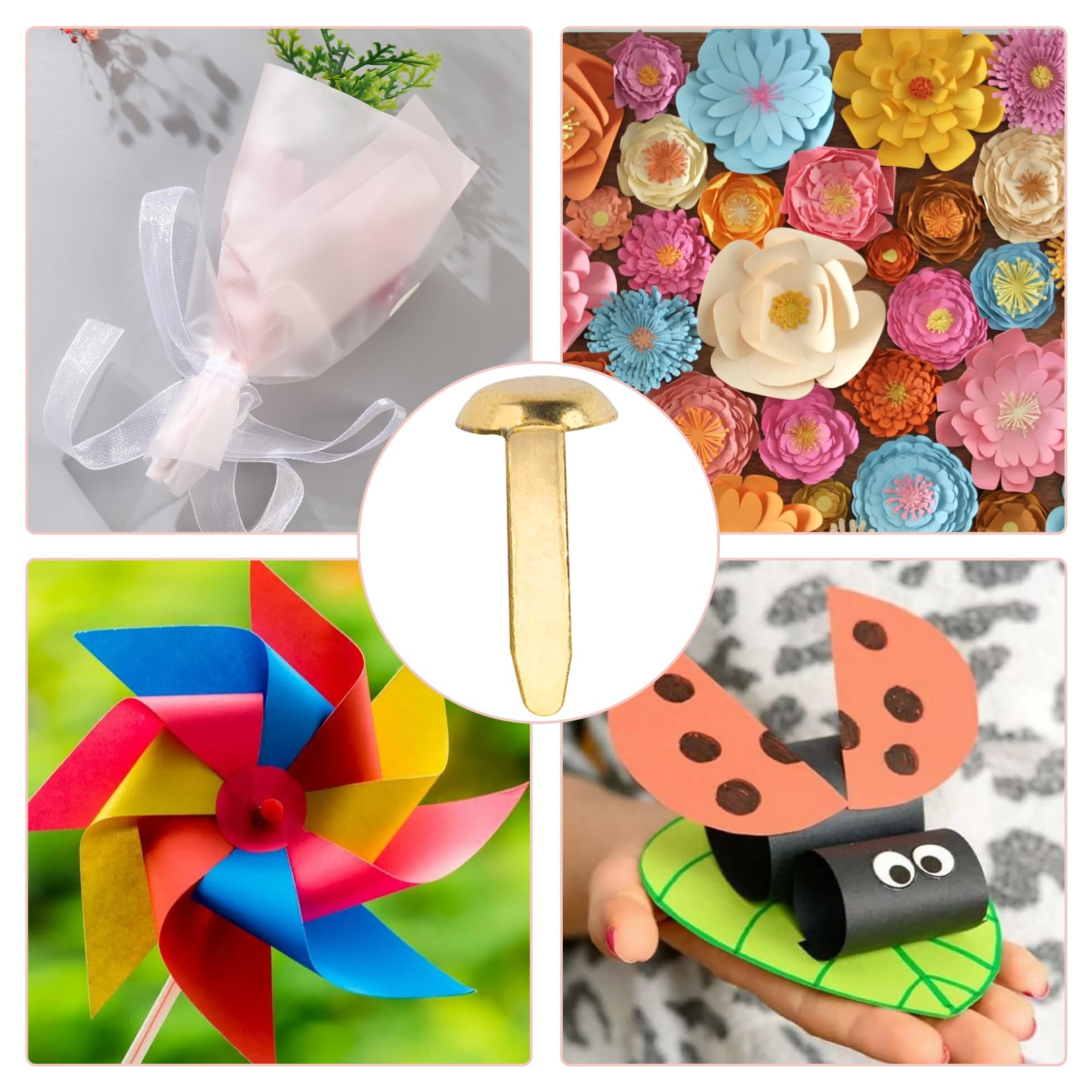 150 Attaches Parisiennes Métal – Multicolores Pour Scrapbooking Et Loisirs Créatifs
