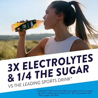 Pedialyte Electrolyte Solution, Apple, Hydration Drink, half liter each 16.9 Fl Oz (Pack of 12)