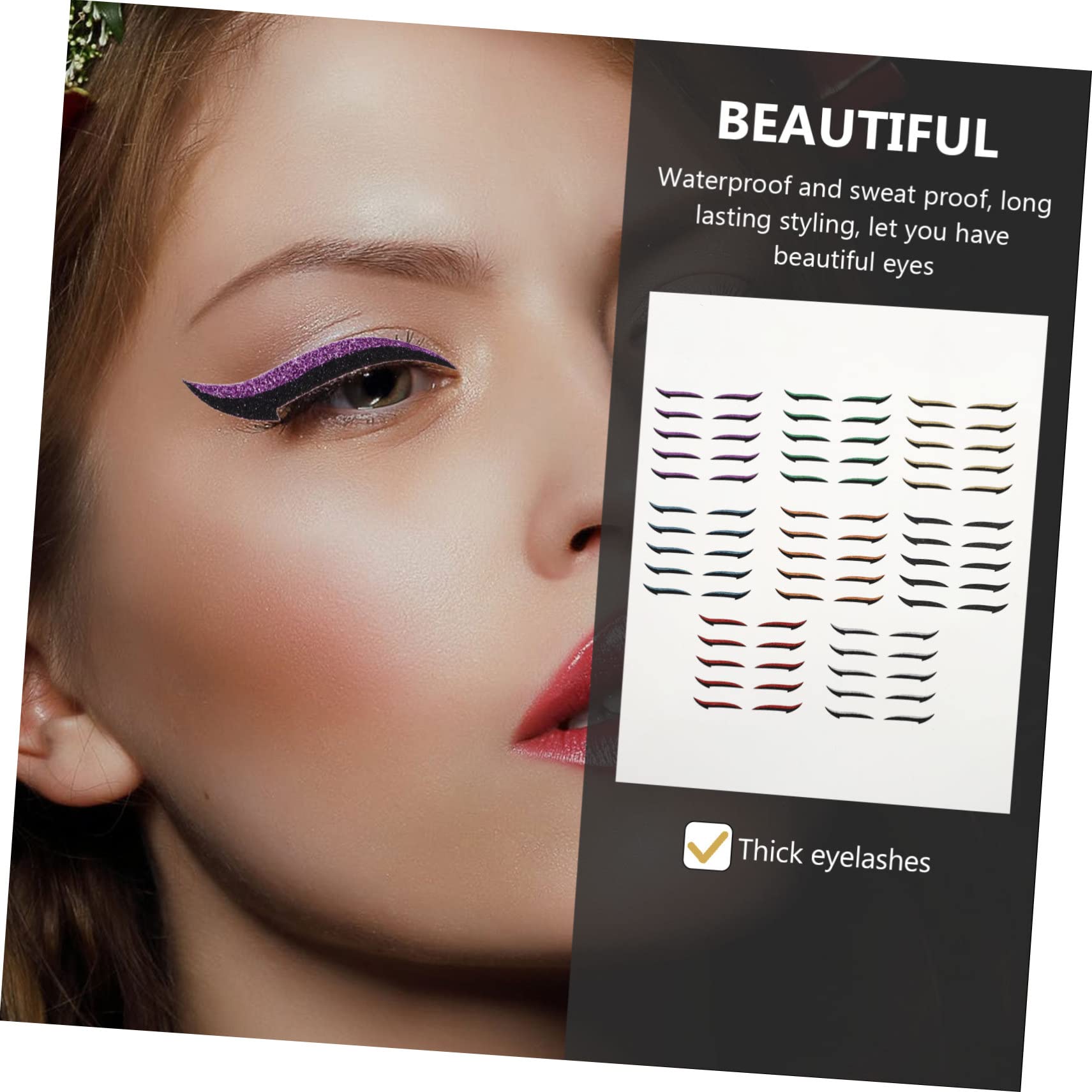 POPETPOP 120paia Eyeliner Stickers Riutilizzabili Per Doppie Palpebre Strisce Coloratper Makeup Adatte Tutti Tipi Occhi e Facili Applicare Per Viaggi e
