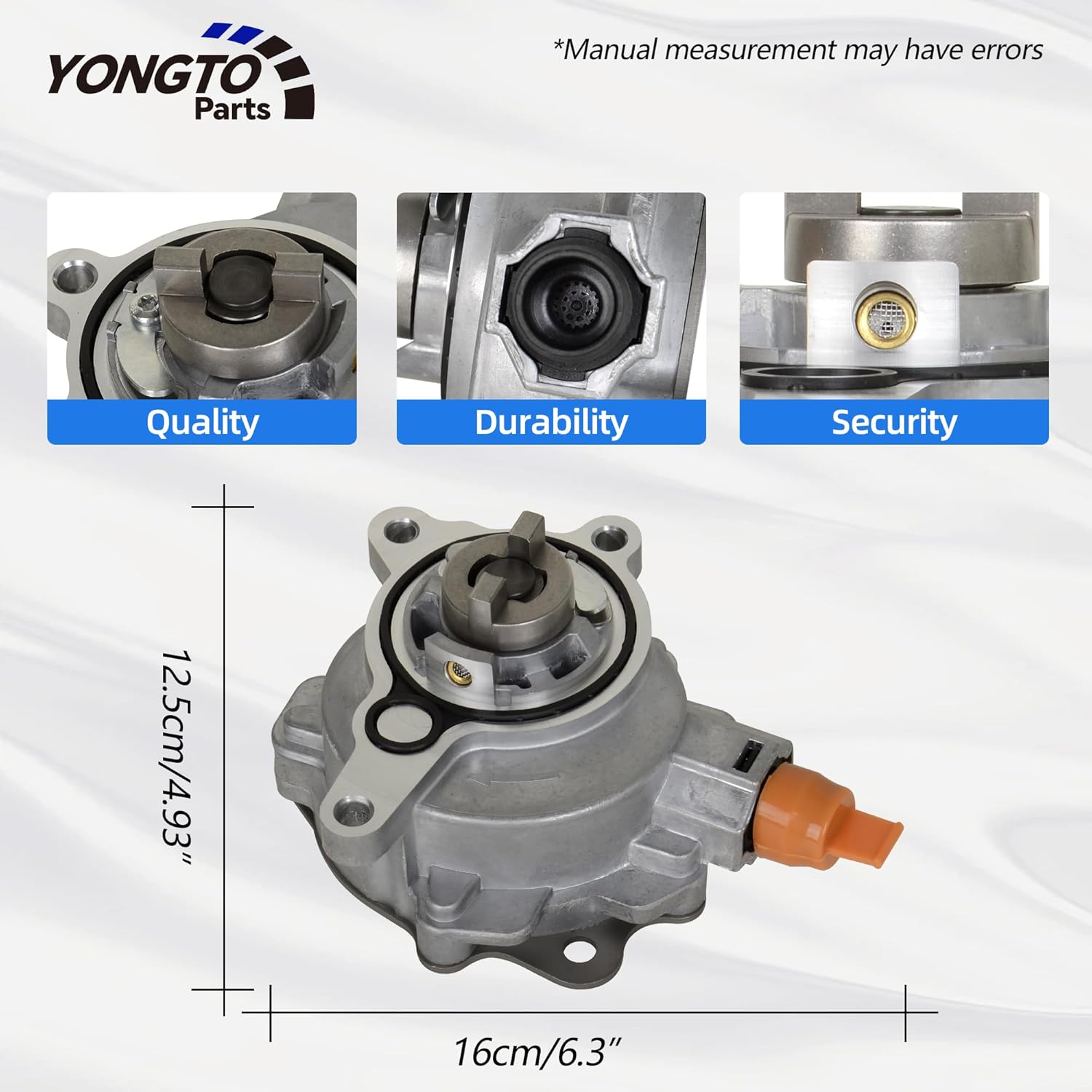 Brake Vacuum Pump 724807650 Compatible with Ford Escape Edge Explorer Focus Fusion Mustang Taurus, Lincoln MKZ MKT MKC MKX, Land Rover LR2 4Cyl 2.0L Replace OE LR025601 LR039592 BB5Z2A451C