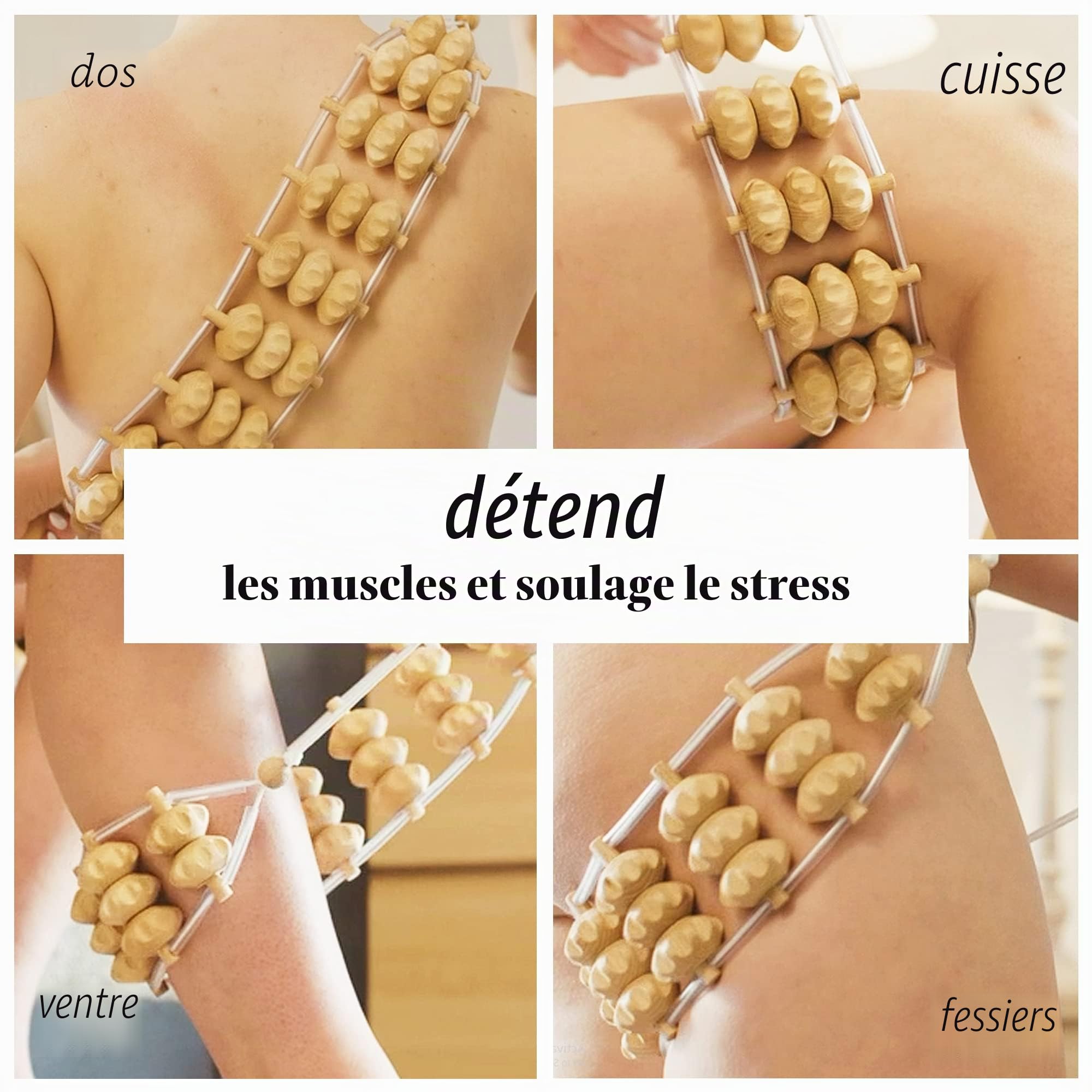 Tuuli Accessories Masseur pour Dos Muscles Rouleau de Massage Appareil Bois 120 cm (40 x 7 cm Surface de Roulement)