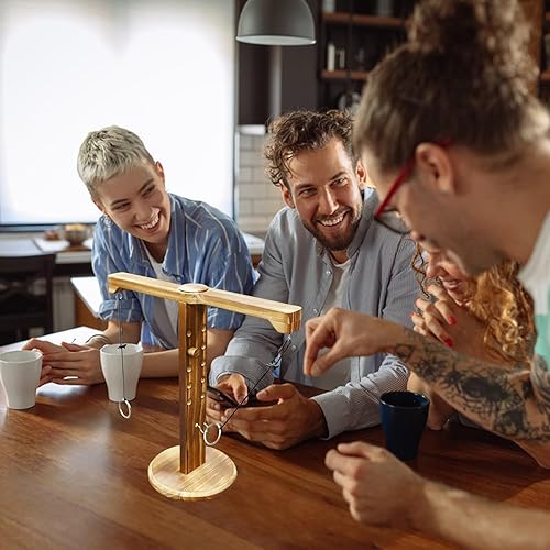 Miniatura 5 de Cogiol Juego de lanzamiento de anillos para adultos, divertidos juegos de ganchos y anillos con cuerda y ganchos para uso en interiores y