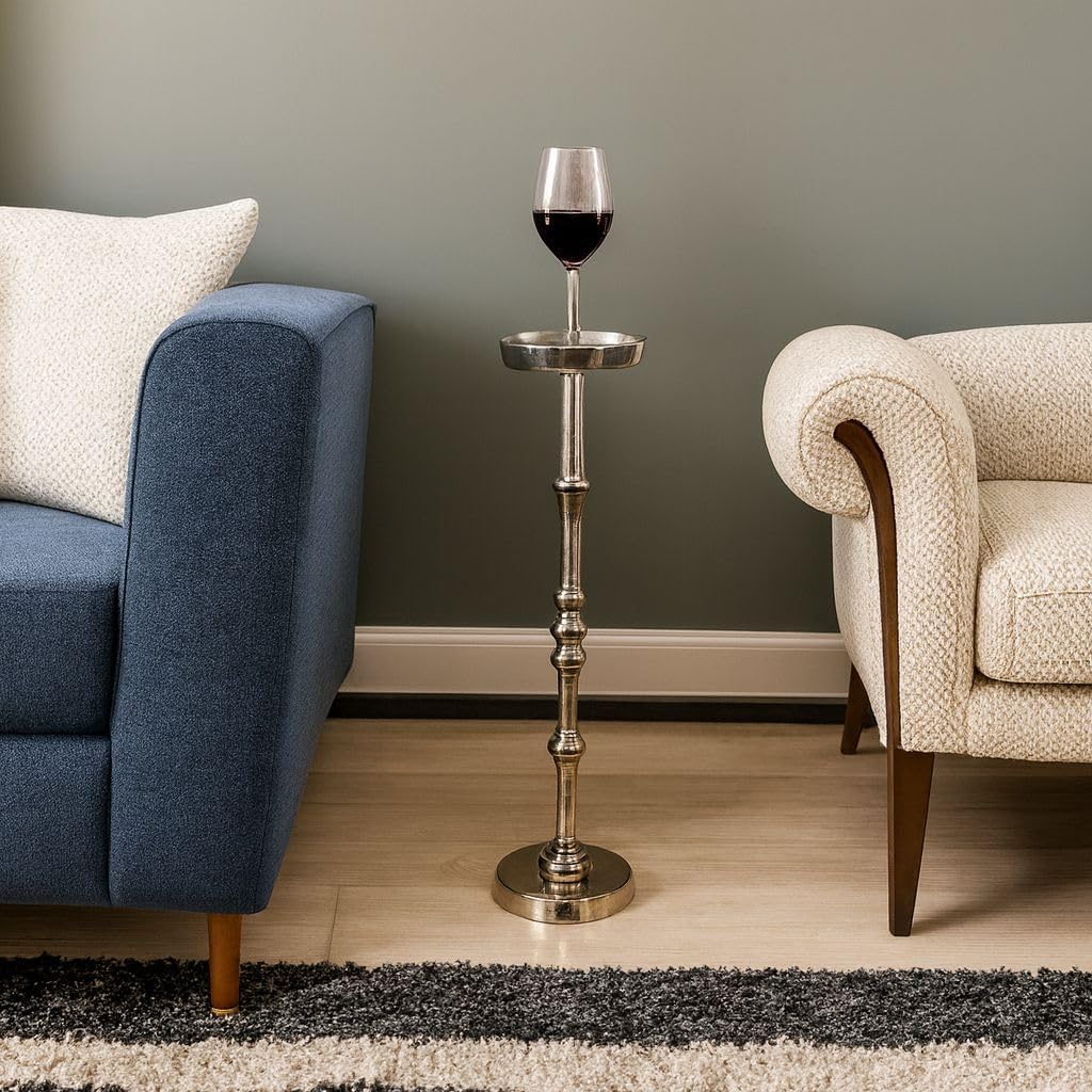 Handmade Nickel Aluminum Side Table: | Martini Table | Home Decor