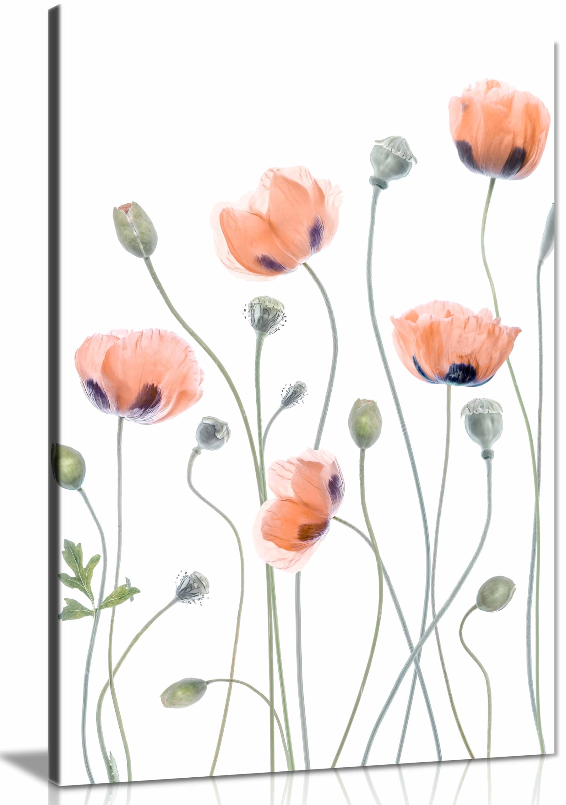 Poppies Framed Canvas Print, Pictures for Home Walls, Bedroom, Living Room & Bathroom Decor 31x20cm (12x8in)