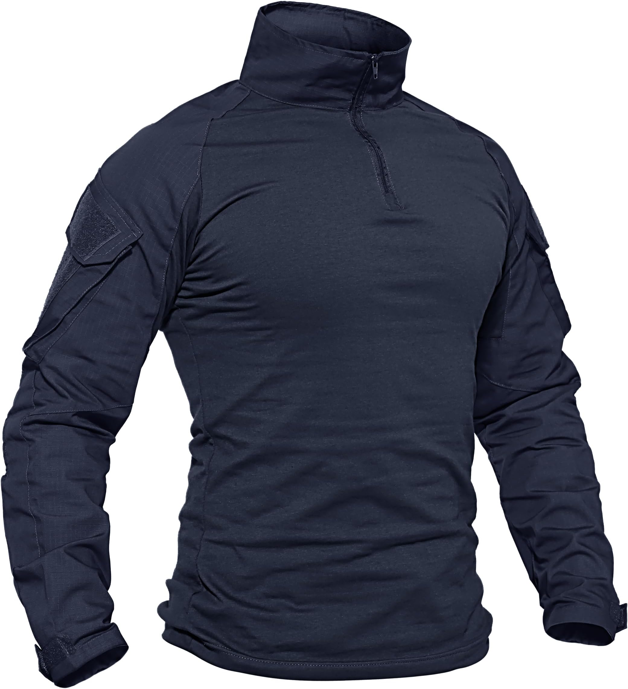 Men's Military Rapid Assault Slim Fit Pullover Long Sleeve 1/4 Zip T-Shirt