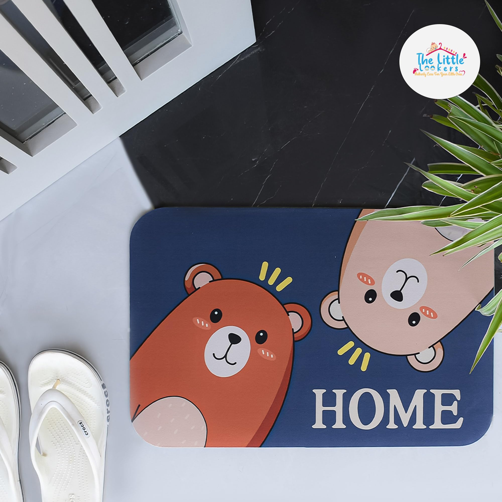 THE LITTLE LOOKERS Bathroom Mat for Kids Room/Bathroom Carpet/Anti-Slip Bathroom Mat for Kids/Doormats for Baby Room, Washable & Non-Slip (Bear - Blue) - Image 6 thumbnail