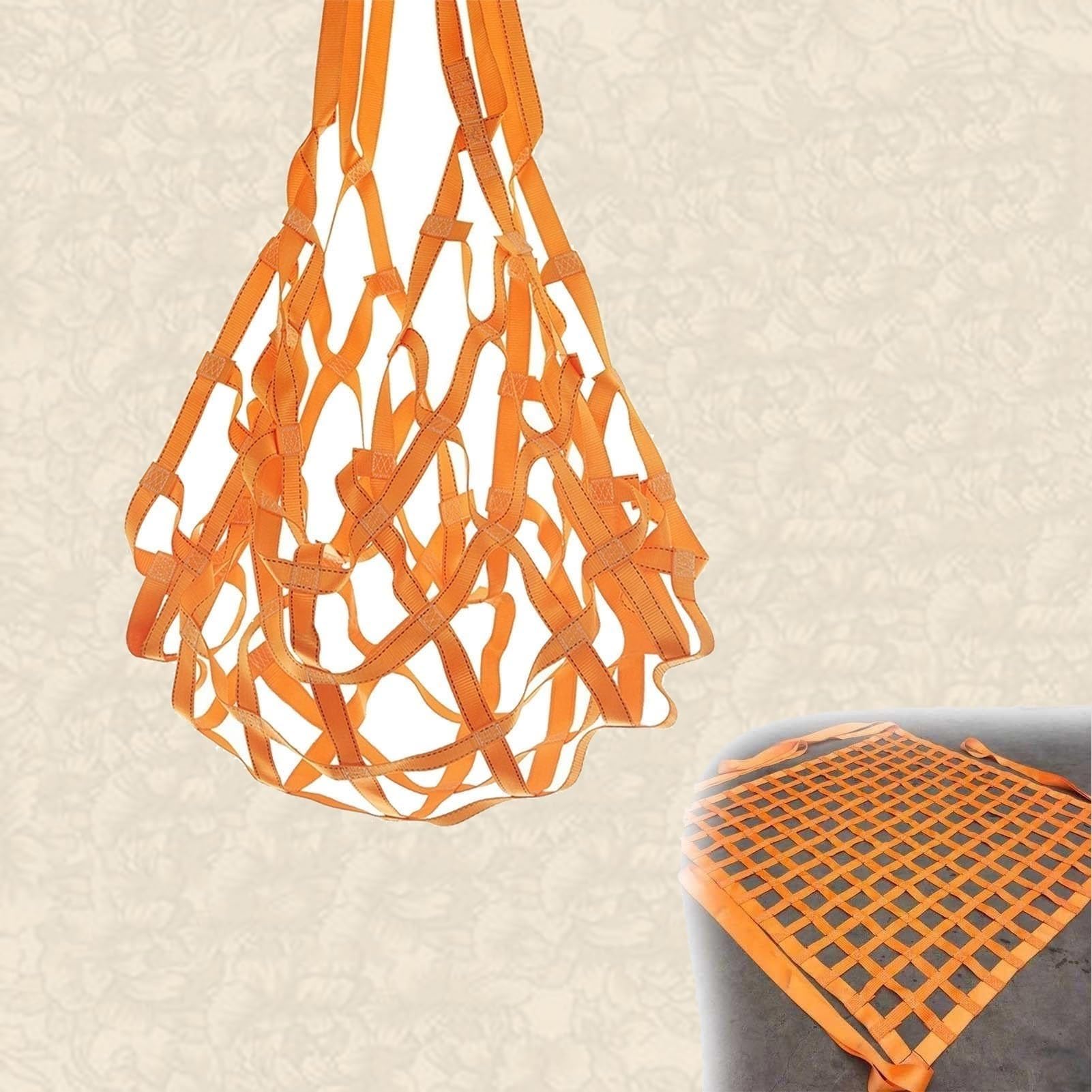 Hebenetzriemen – Polyester-Lastenhebenetze, Hängenetze, Elastische Ladungssicherungsnetze, Reißfeste Materialtransportgurte, Traglast: 0,3 Bis 3,5 Tonnen(1.5 X 1.5M/Mesh 10cm/Load 500kg)