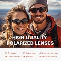 Vista 6 de Suoso Gafas de sol polarizadas deportivas para hombres: gafas de sol UV400 para mujeres, protección envolvente para pesca, conducción, TR90