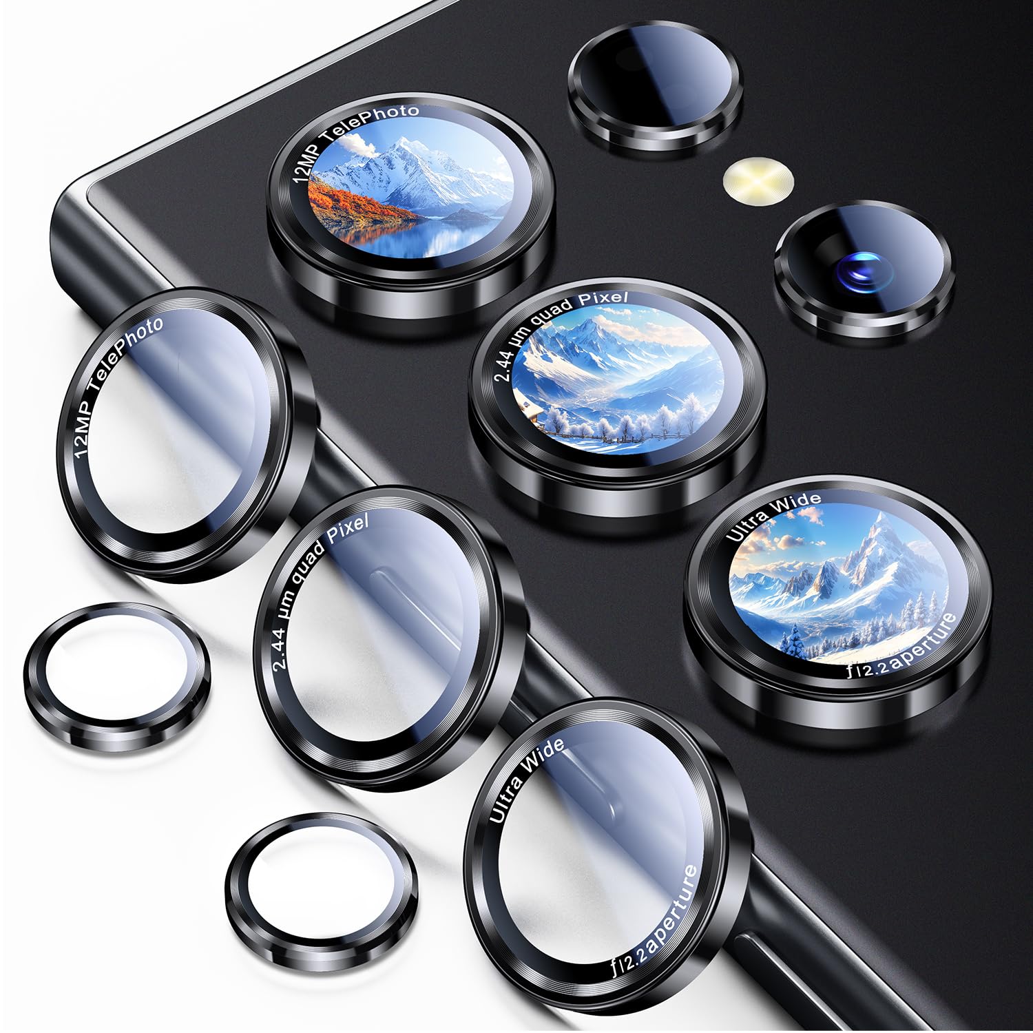 Uyiton for Samsung Galaxy S24 Ultra Camera Lens Protector, Unique Design