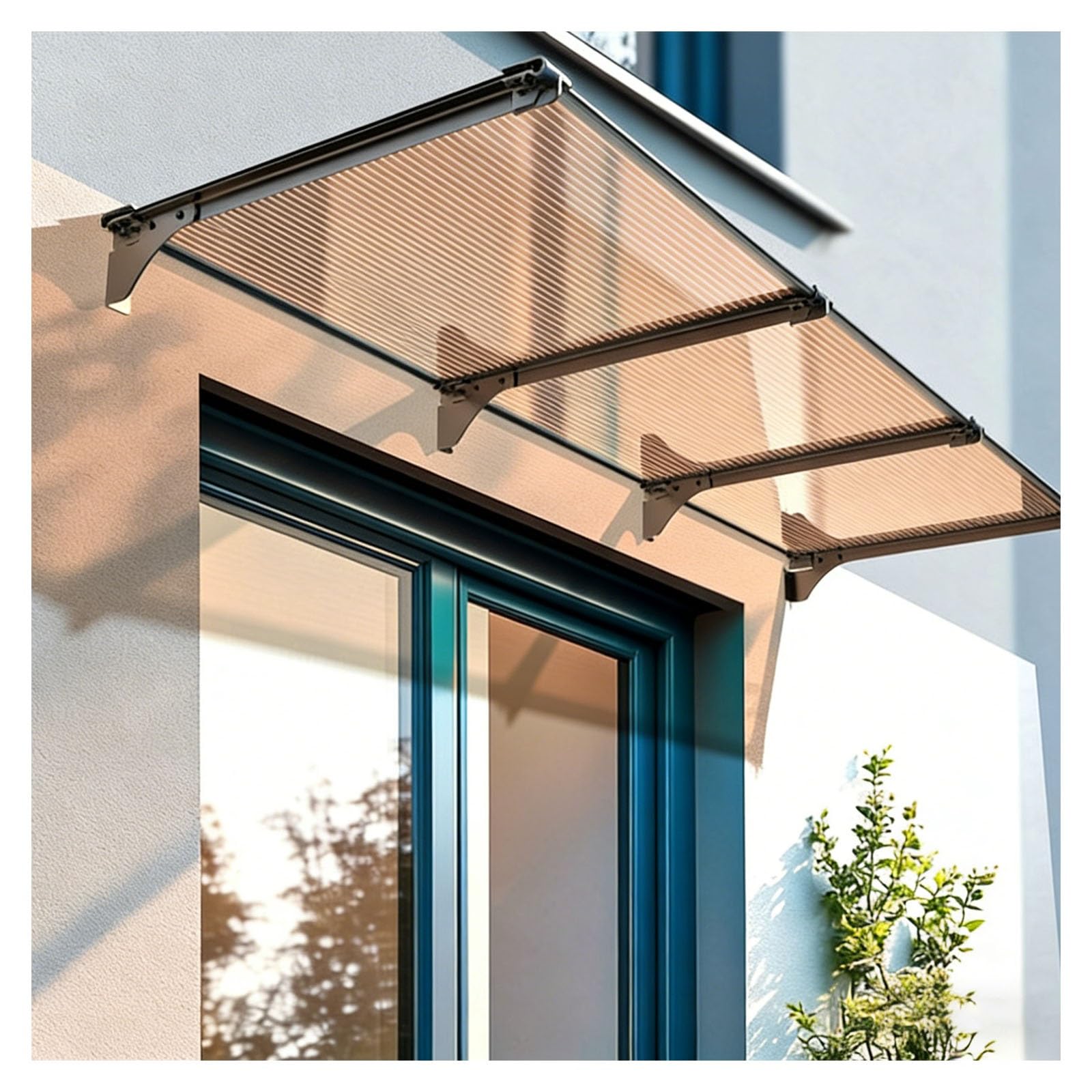 Toit abri anti UV et pluie pour porte d'entrée marquise de balcon contre les infiltrations