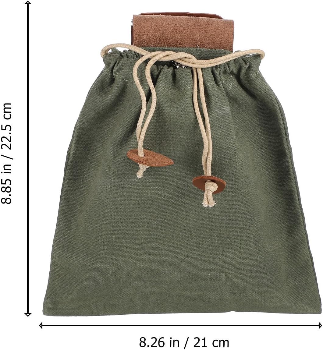 Leather Tool Waist Hanging Bag for Garden Picking Lightweight Green image 2