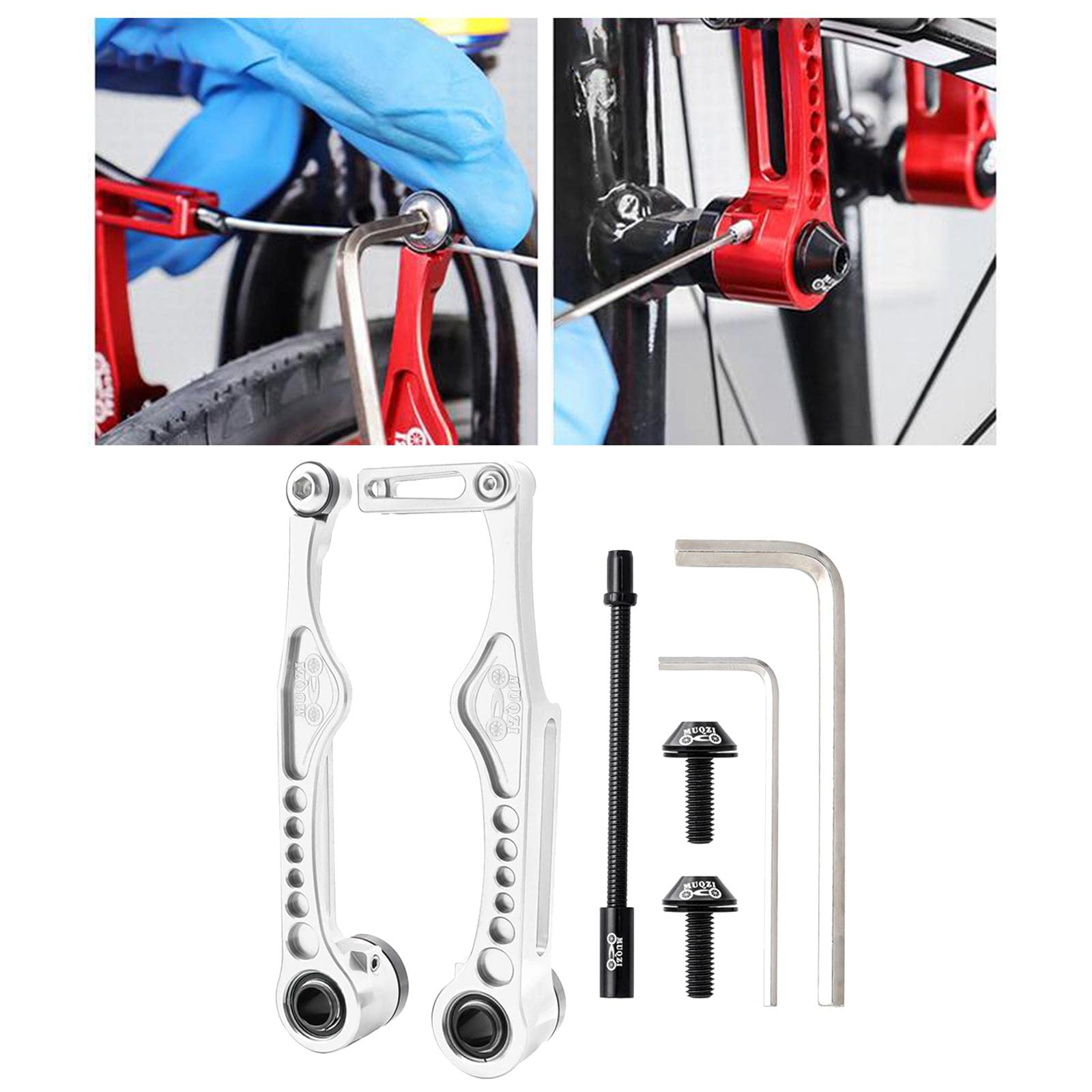 predolo Aluminium Fahrrad Set mit Montageset Bremskabel Caliper Bremszubehör Aluminiumlegierung Geräuscharm für Mountainbike BMX Straßenrad DIY