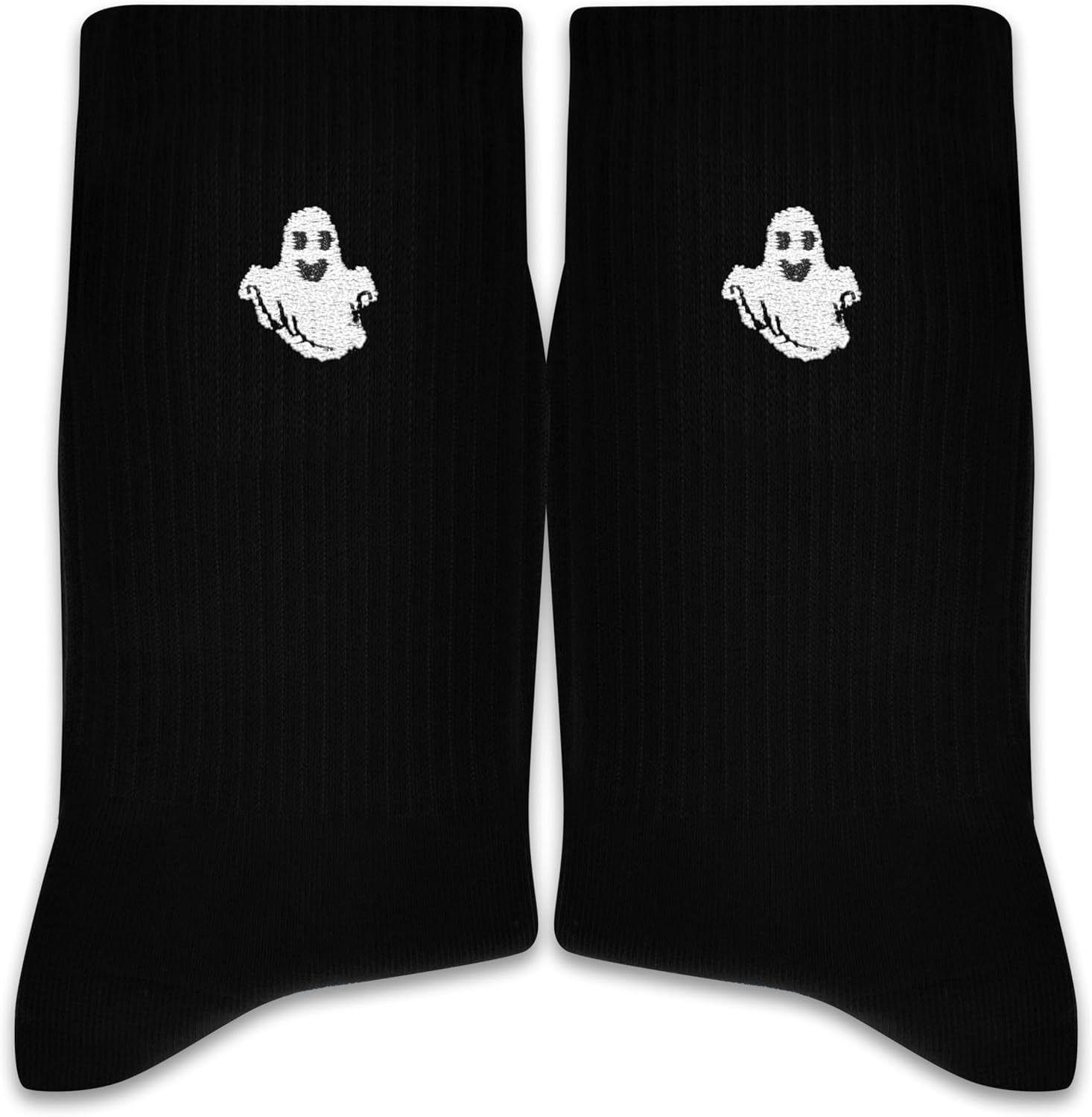 PSBGPS Cute Ghost Embroidered Socks - Funny Halloween Spooky Socks for Women&Men.(012)