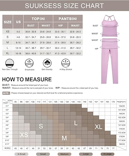 Miniatura 6 de SUUKSESS Conjunto de entrenamiento de 2 piezas para mujer, leggings de compresión con control de abdomen y bolsillos, brasier integrado