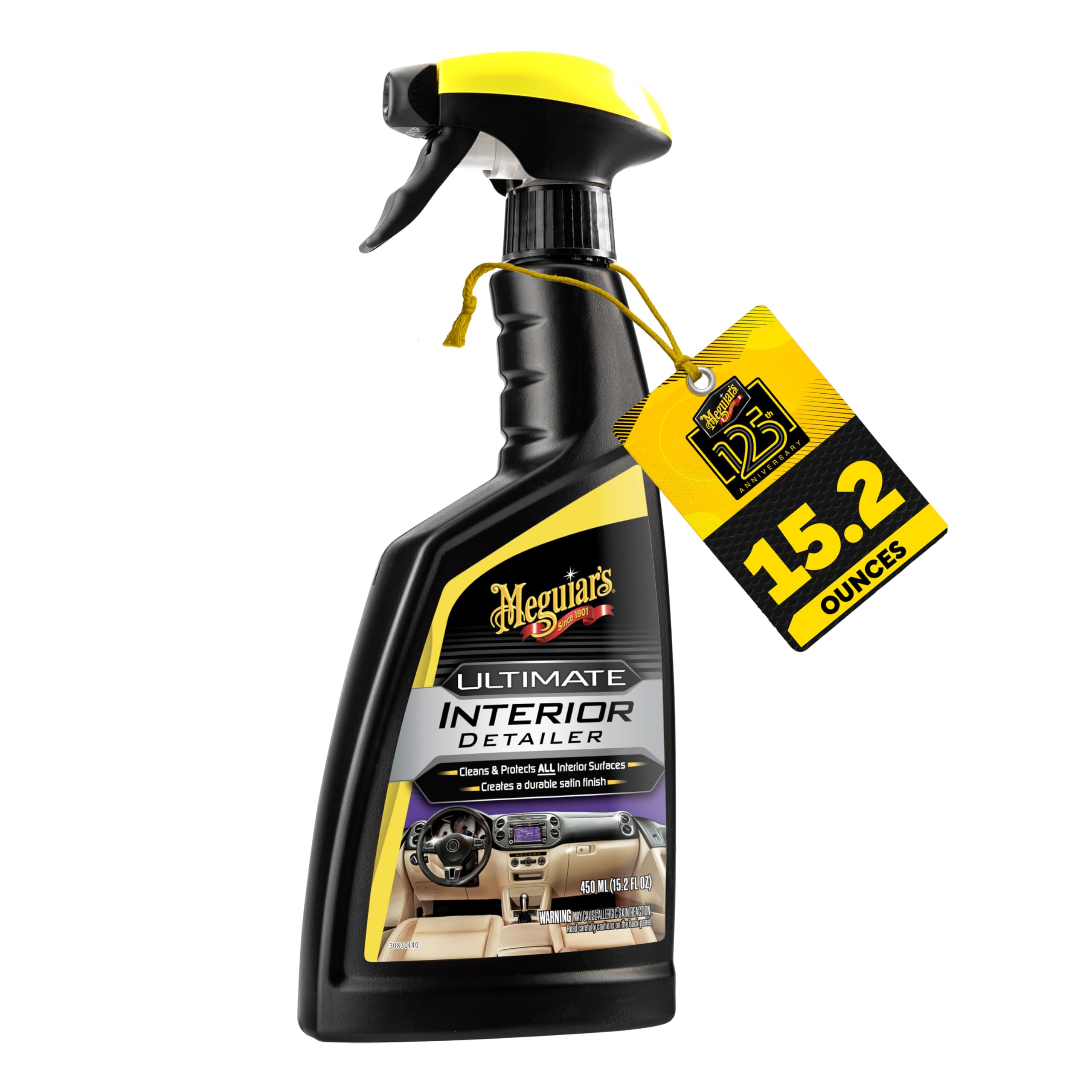 Meguiar's Ultimate Interior Detailer, 15.2 Oz - Protect and Enhance Your Interior with this All-In-One-Cleaner and UV Protectant - Perfect for Car Interior Maintenance with a Non-Greasy, Satin Finish