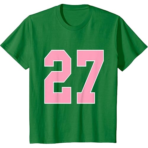 Number 27 Shirt Pink Football Basketball Breast Cancer Aware T-Shirt