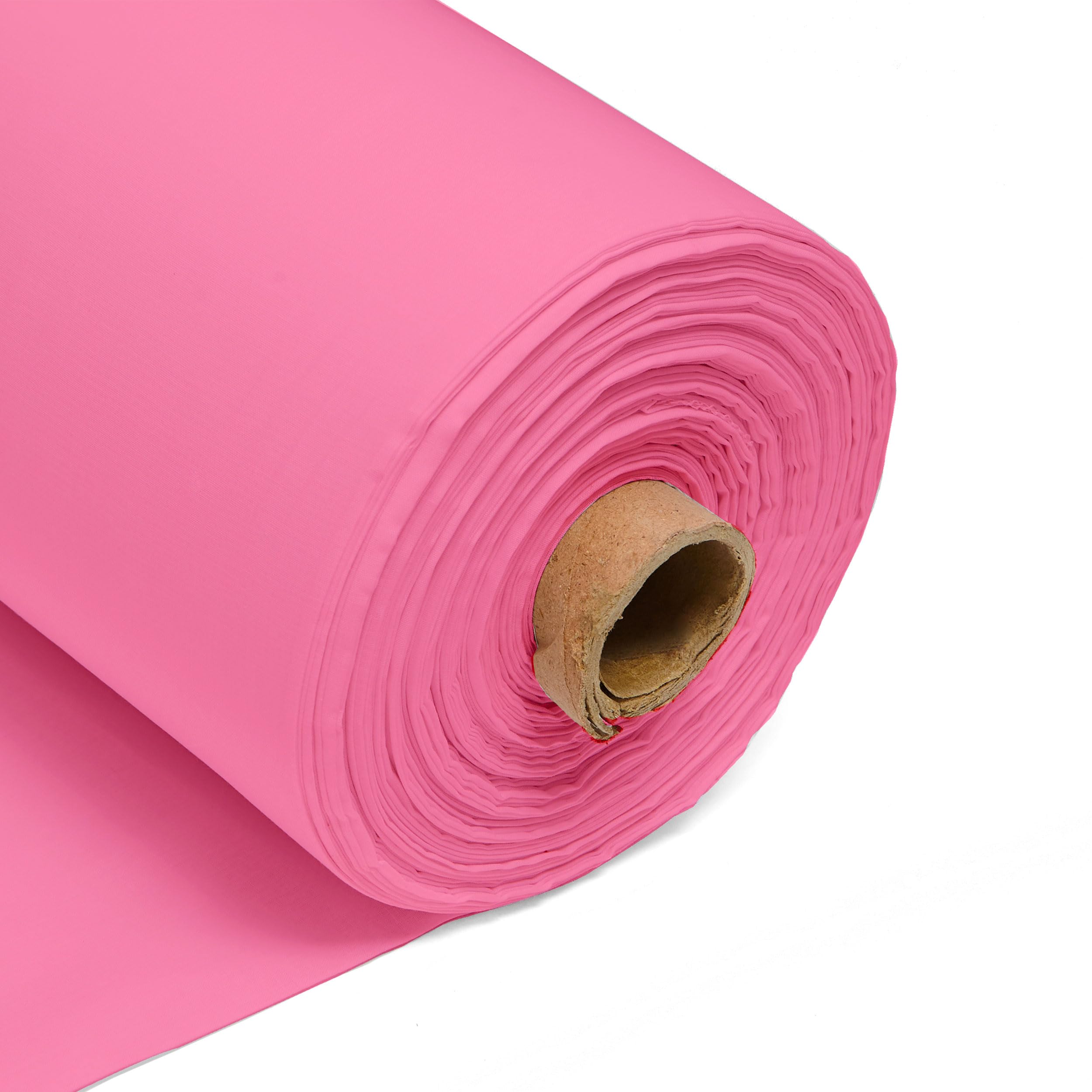 50 Metre 100% Cotton Plain Baby Pink Fabric – 60 Inch 150cm Wide 150GSM Material – for Sewing, Dressmaking, Quilting, Curtain Linings, Pillowcases & Totes – by Discount Fabrics LTD