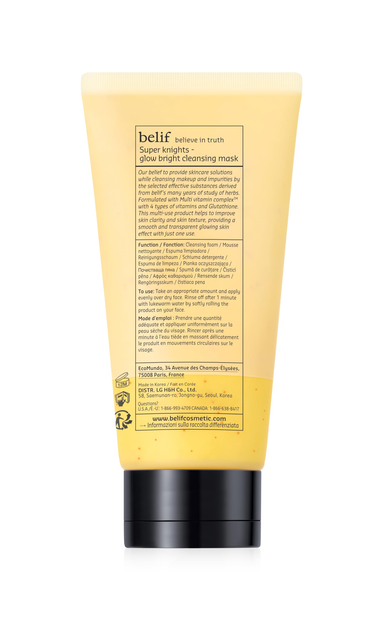 Amazon.com : belif Super Knights Glow Radiance Cleansing Mask