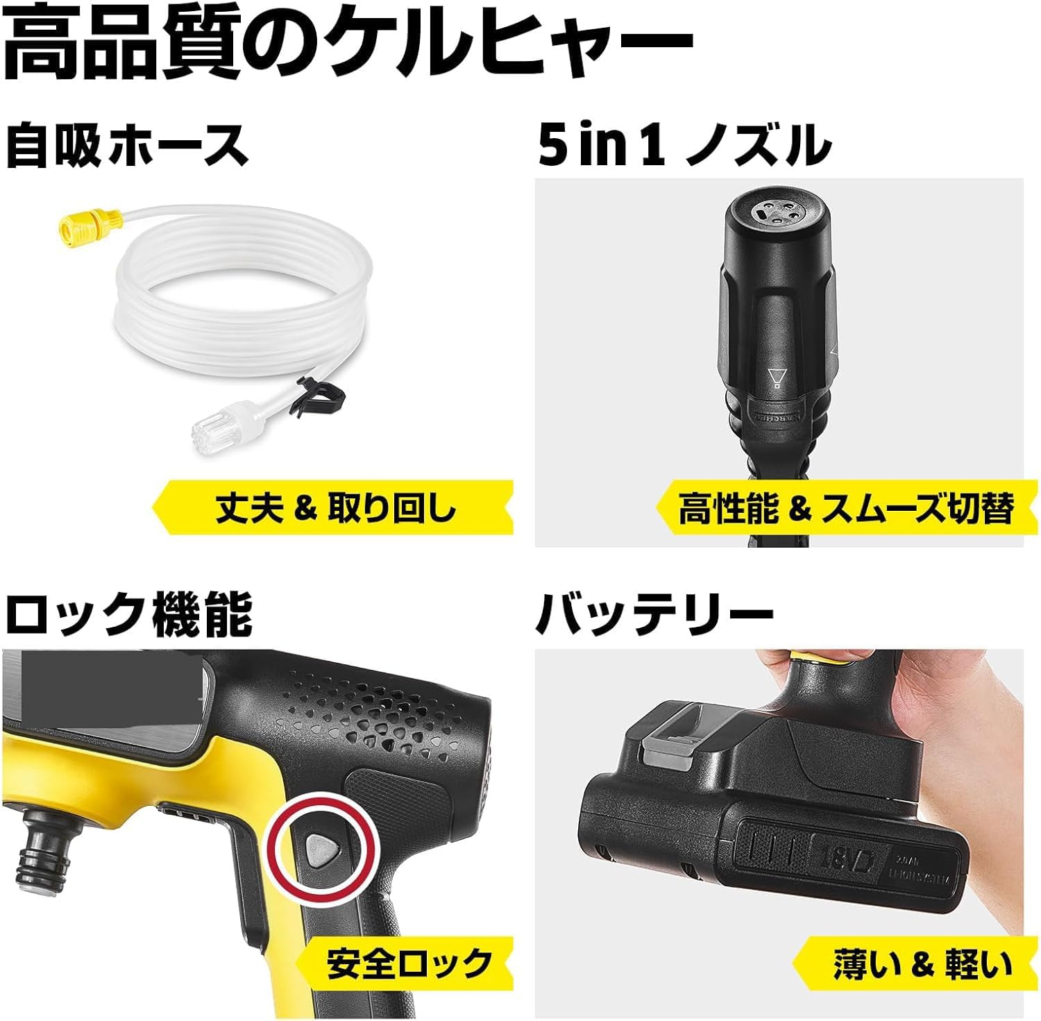 Amazon | コードレス高圧洗浄機 OC 5 Handy CB USB-C充電式(10W以上