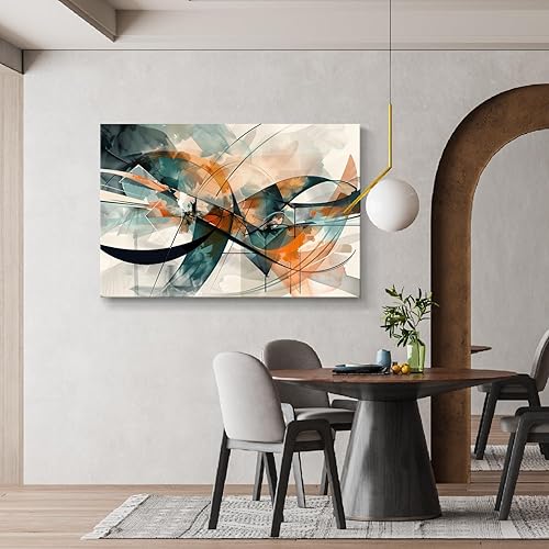 Miniatura 153 de Lienzo artístico para pared, pinturas de arte abstracto, fantasía azul, grafiti colorido sobre fondo blanco; decoración artística moderna para sala