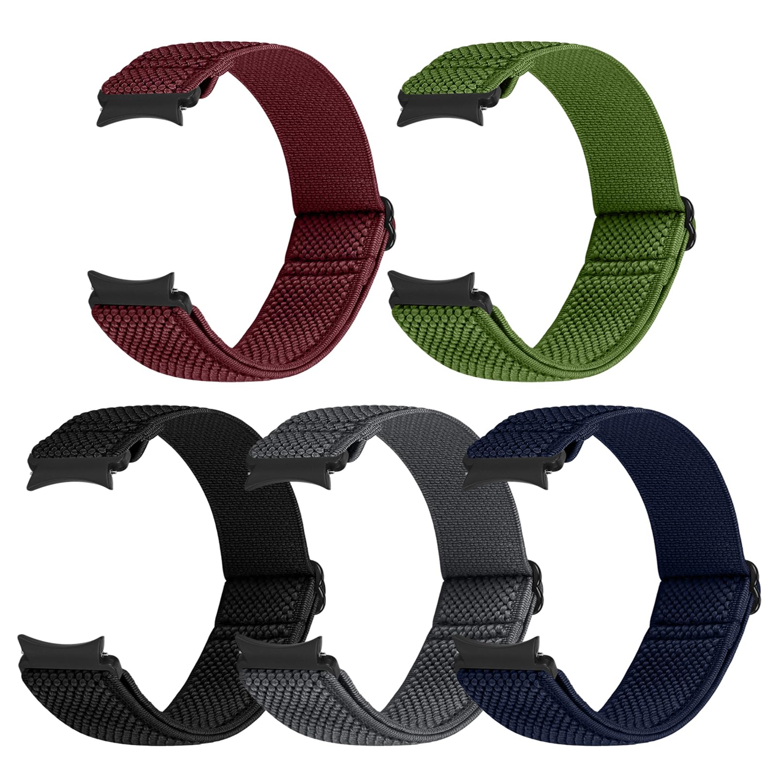 No Gap Band Compatible with Samsung Galaxy Watch 6/5/4 Band 40mm 44mm/Galaxy Watch 6 Classic Band 43mm 47mm/Galaxy Watch 5 Pro Band 45mm/Galaxy Watch 4 Classic Band,Soft Adjustable Elastic Nylon Band