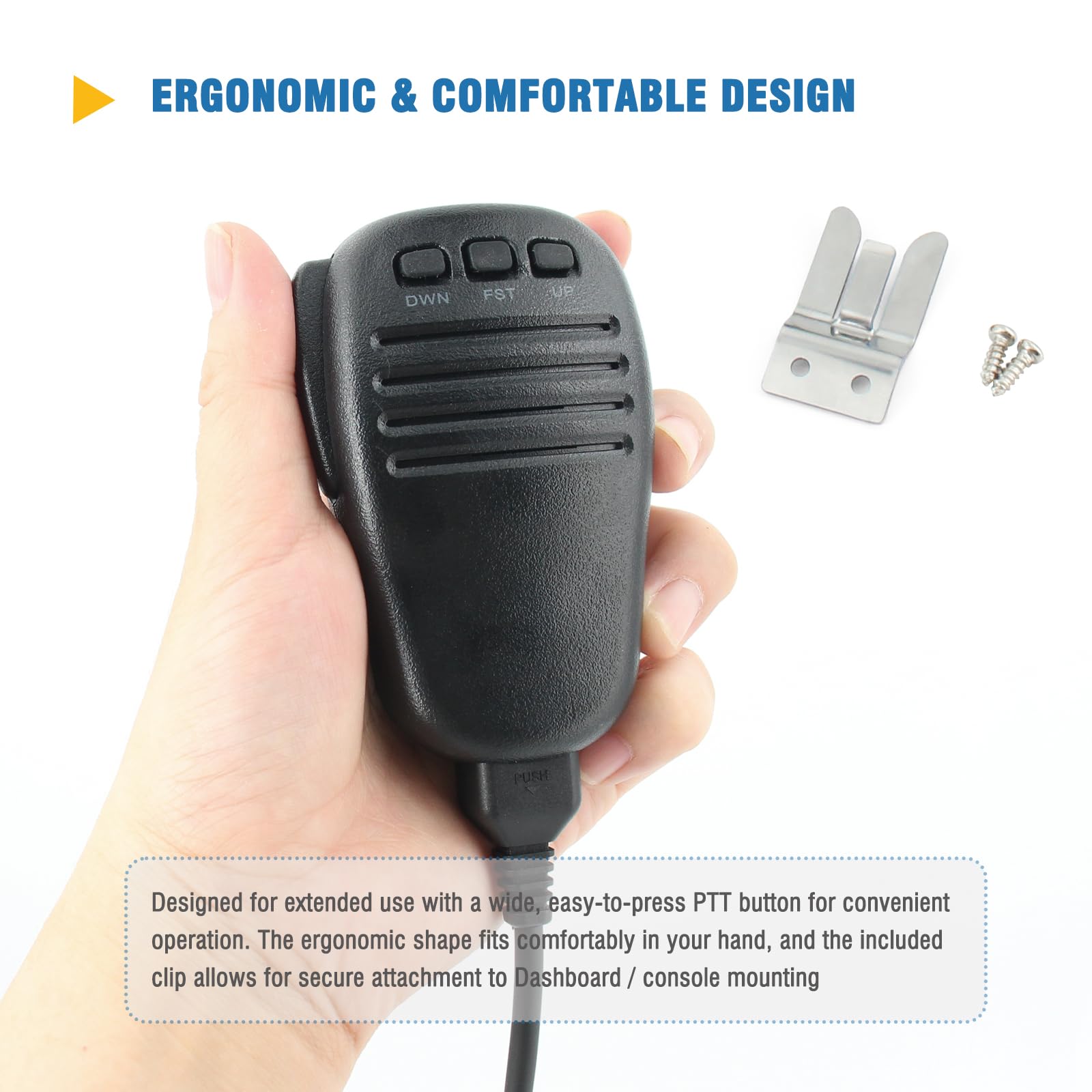 MH-31B8 Replacement Handheld Speaker Mic-Heavy-Duty 8-Pin Microphone Compatible for Yaesu FT-847 FT-2000 FTDX1200 FTDX3000 FTDX5000 Series Radios, Clear Sound & Durable Coiled Cord Radios - 4