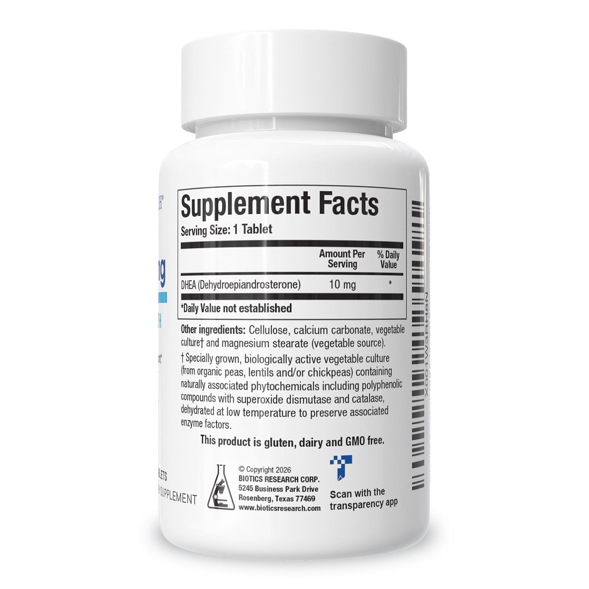 BIOTICS RESEARCH DHEA 10 mg Supplement for Women & Men 180 Tablets — Amazon image 2