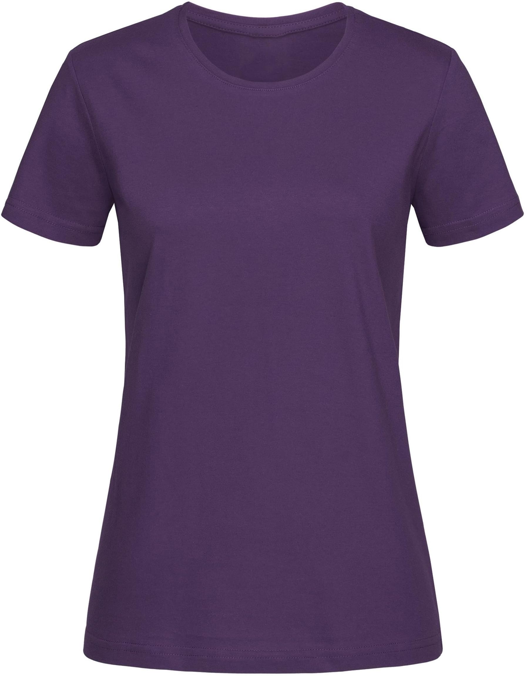 COOZO Women's Regular Fit Crew Neck Soft Hand Feel Classic T-Shirt - Deep Berry - XL