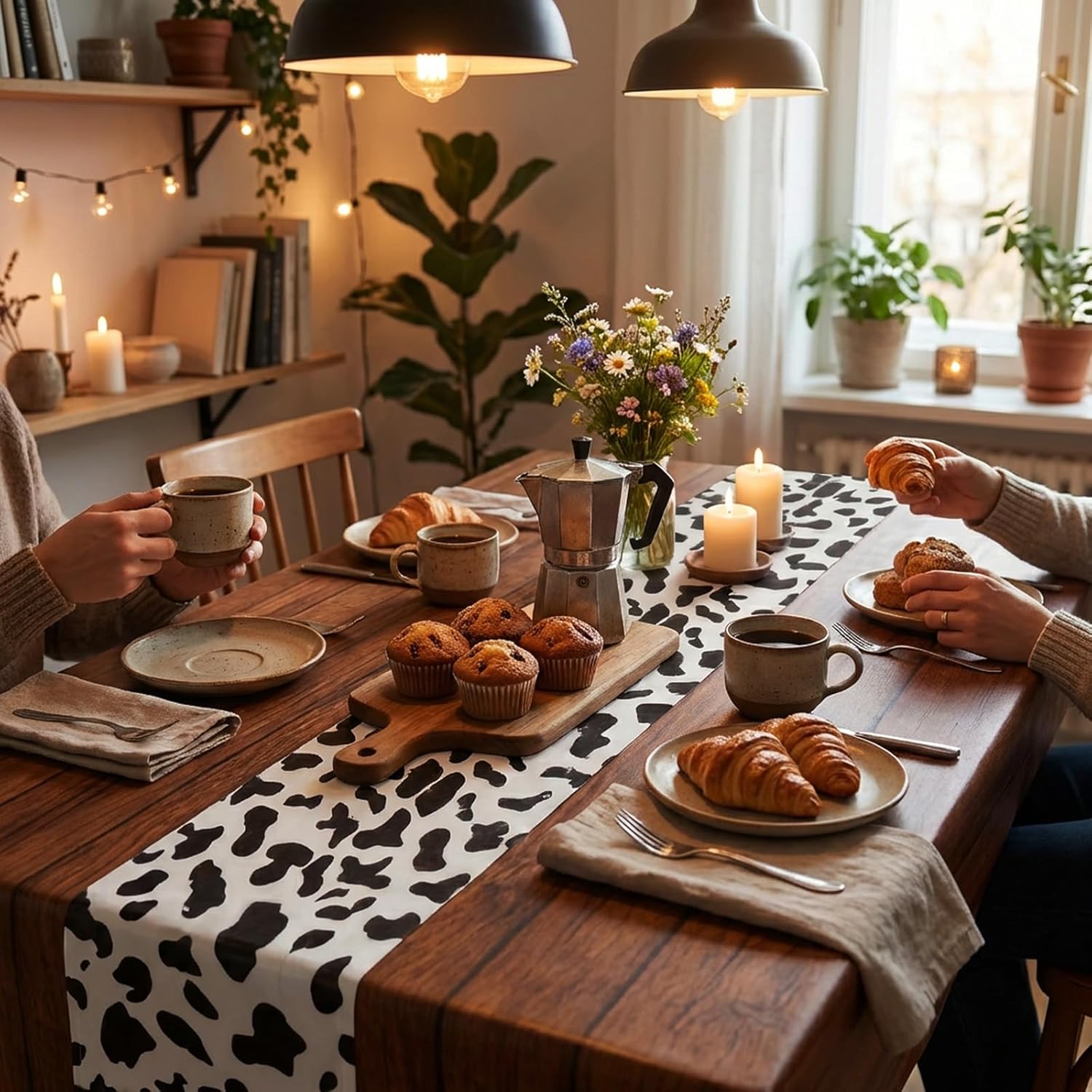 14 Pcs 54 x 108 Inch Cow Print Table Cloth Highland Rustic Plastic Tablecloth My First Rodeo Decor Western Table Cloth for Cowboy Cowgirl Animal Party Christmas Farm(Dark Khaki Pattern)