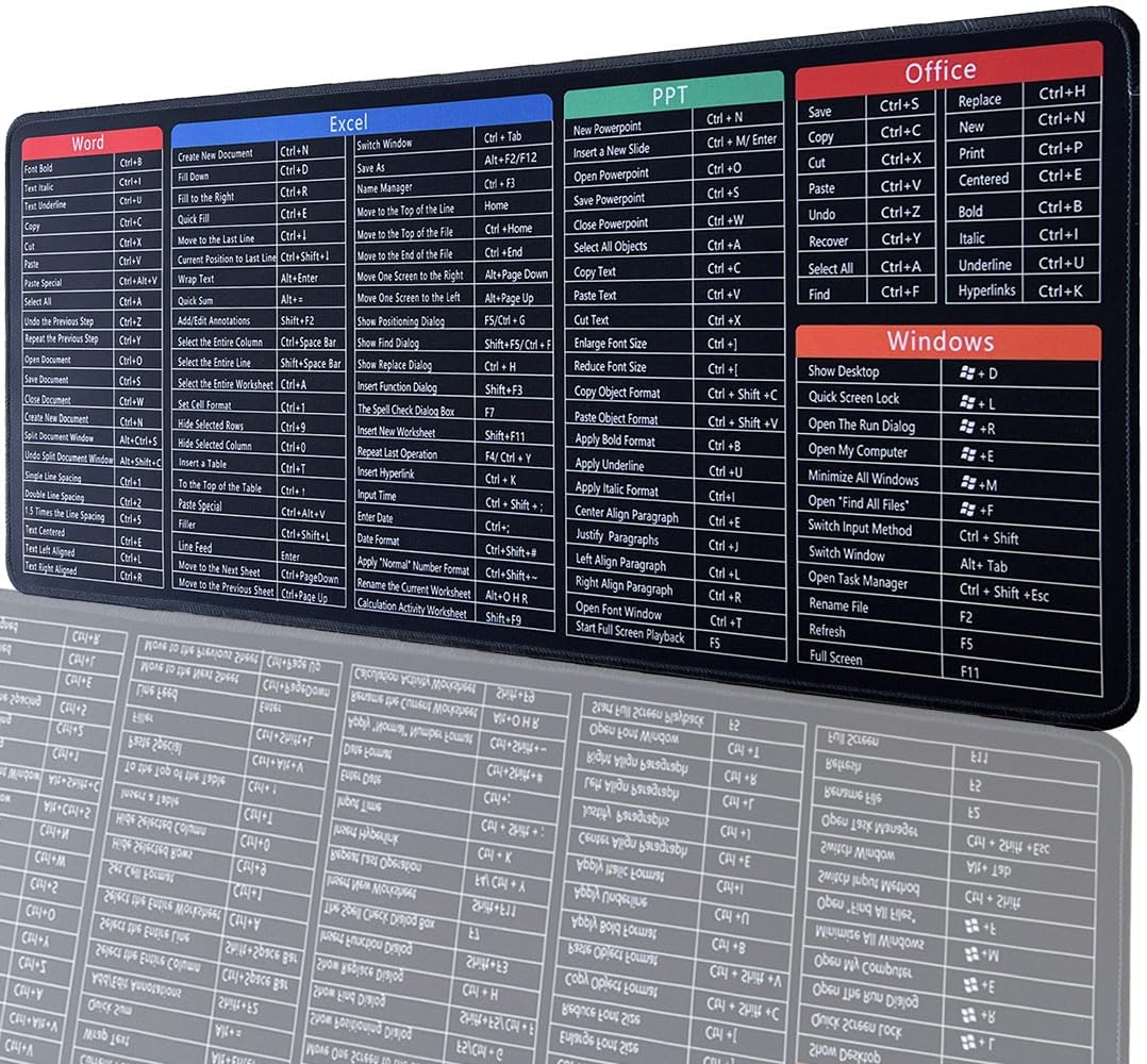 Ningchuya Excel Mouse Mat/Mauspad 700×300mm XXL, Schreibtisc