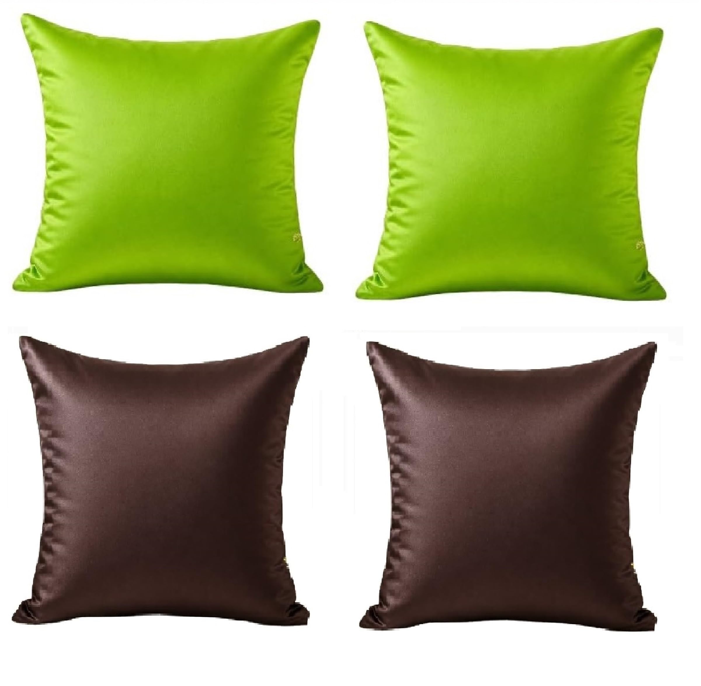 Satin Cushion Cover with Zipper Closure Good for Hair and Skin| Ultra Silk & Smooth Pillow Cover for Home Decor, Sofa, Living Room (Pack of 4)-image-7