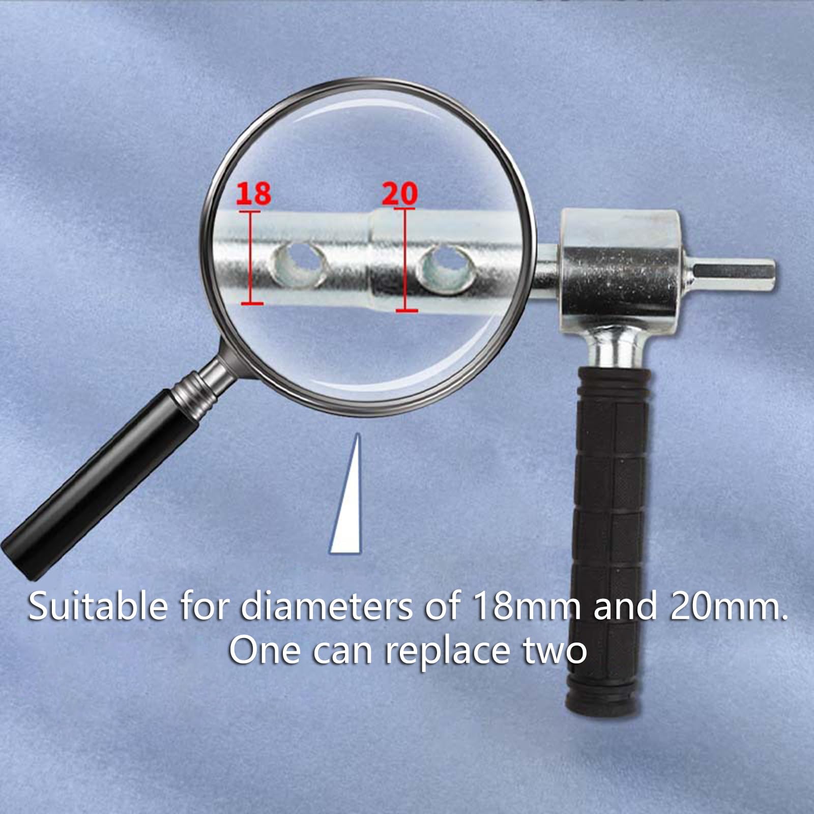 Securely Ice Fishing Drill Bit Handle Adapter Universal Attachment for 18mm and 20mm Bit Easy Operations Hand Auger Ice Fishing Drill Adapter