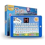 Boxiki kids Spanish-English Learning Bilingual Tablet Educational Toy with LED Screen Display. Learn Spanish and English with ABC Games and Spelling. Kids Love Our Interactive Educational Toys