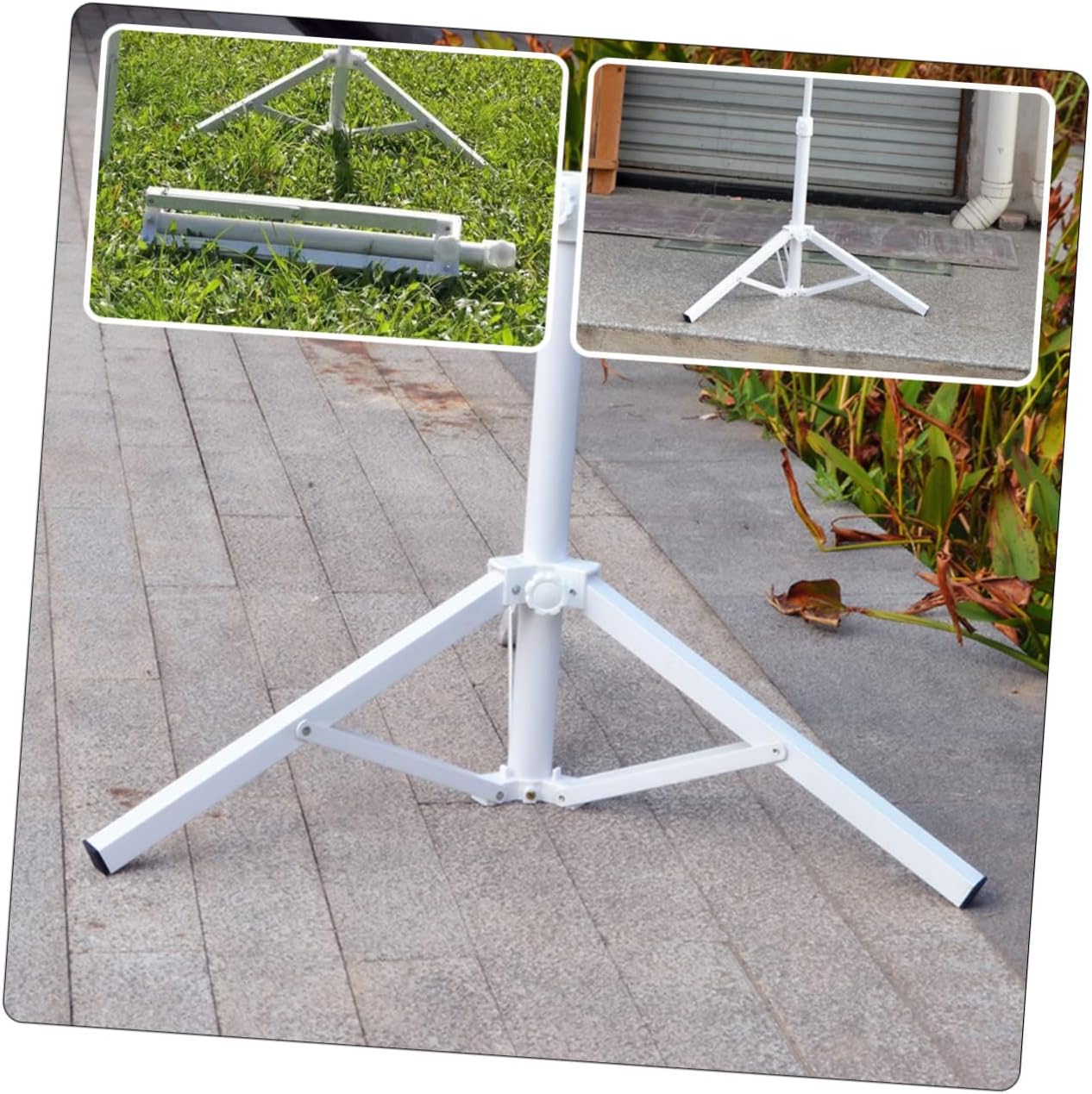 Sturdy Iron Umbrella Base for Beach and Patio Design for Stability Lightweight Outdoor Umbrella Stand and Wind-Resistant