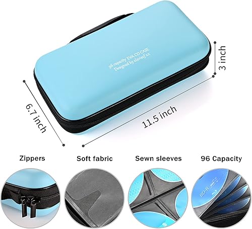 Miniatura 47 de Funda para DVD, estuche de CD EVA, organizador de almacenamiento, portátil, protector de DVD, soporte para billetera para coche