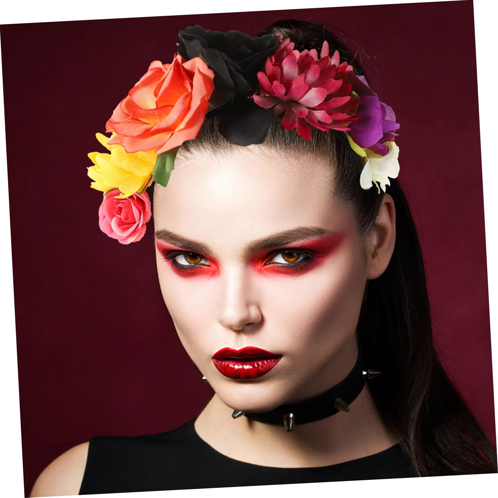 Pack Mexikanisches Blumenstirnband mit Rosenmotiv, Cloth