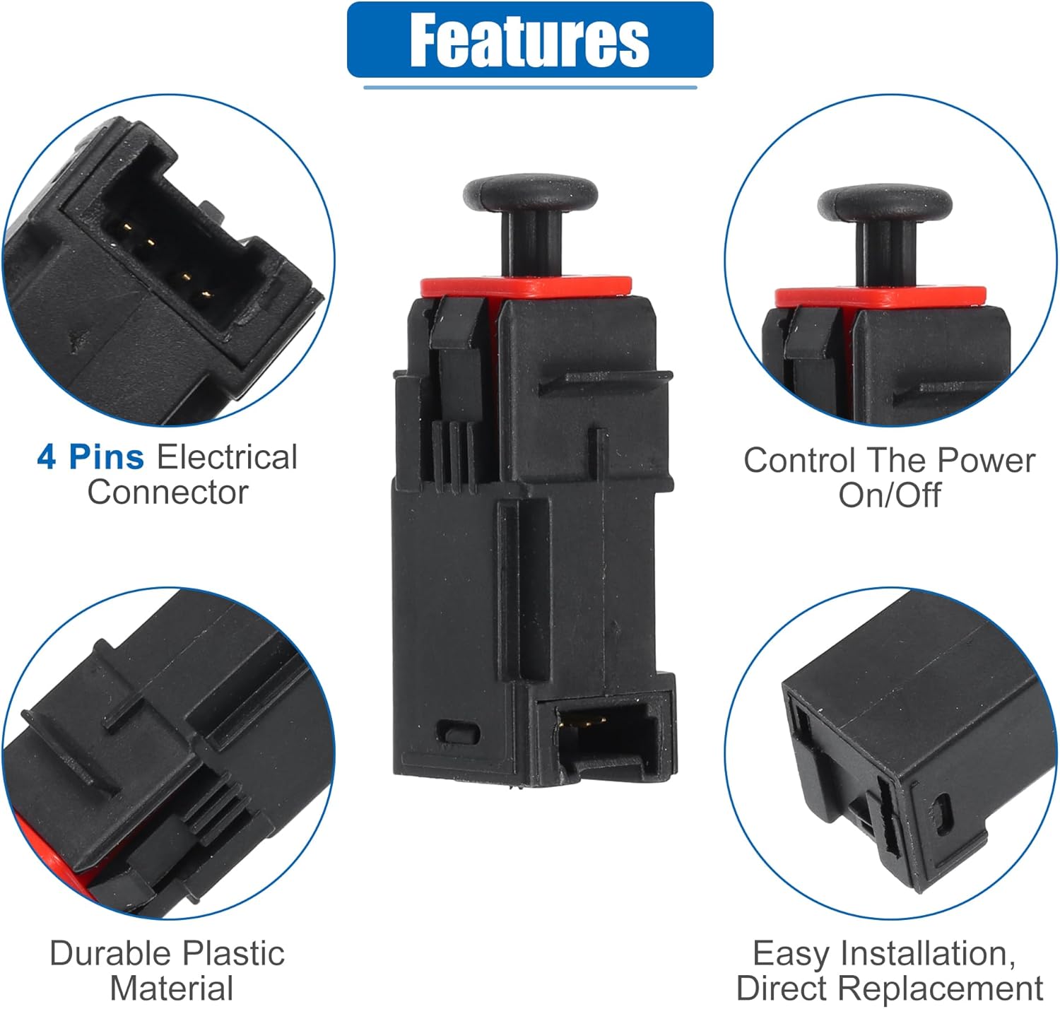 Brake Light Switch Stop Lamp Switch Replacement for OPEL for Vectra C 2002-2008 for OPEL for Signum CC 2003-2008 No.55701395/6366F1/09185906