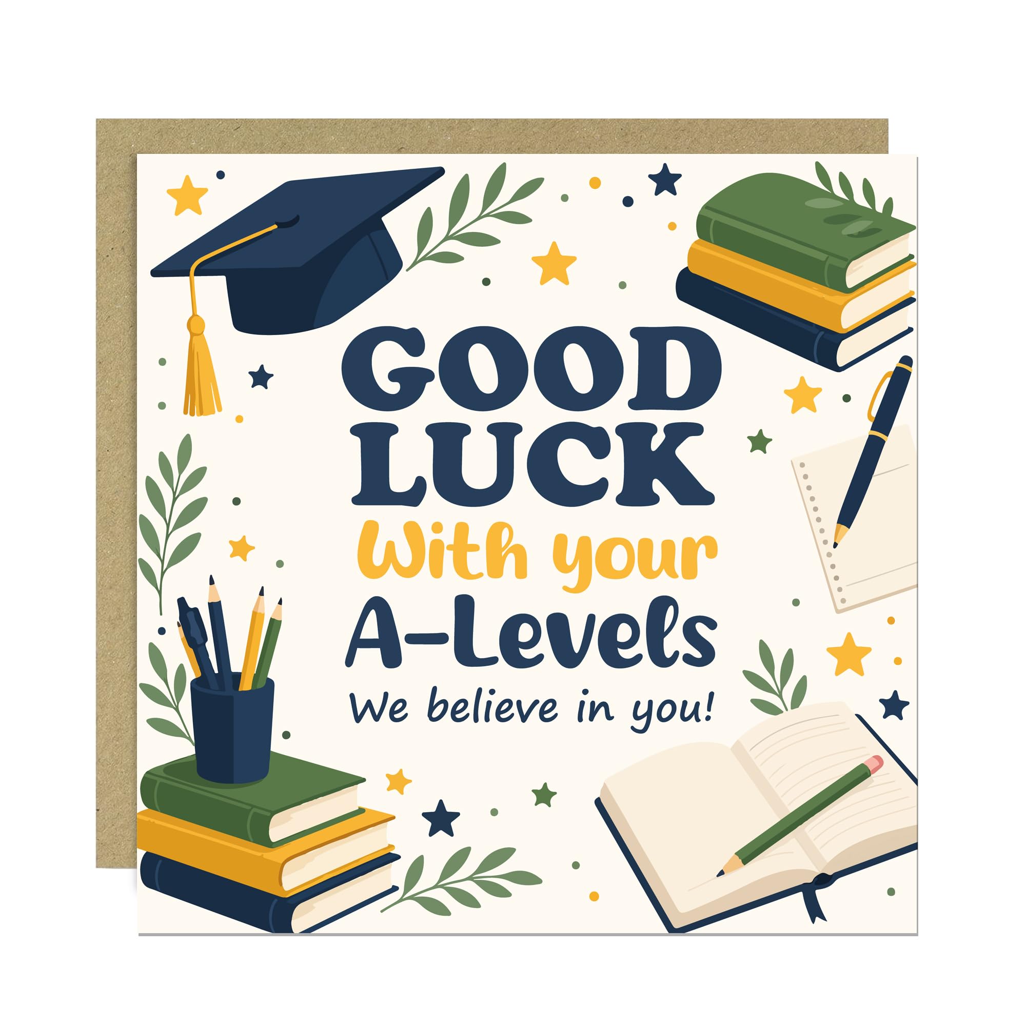RED OCEAN Good Luck A Levels Card - Student Exam Encouragement Card with Envelope - Motivational Revision Support Greeting Cards - A Level Exams Gift Cards - You've Got This (You've Got This)