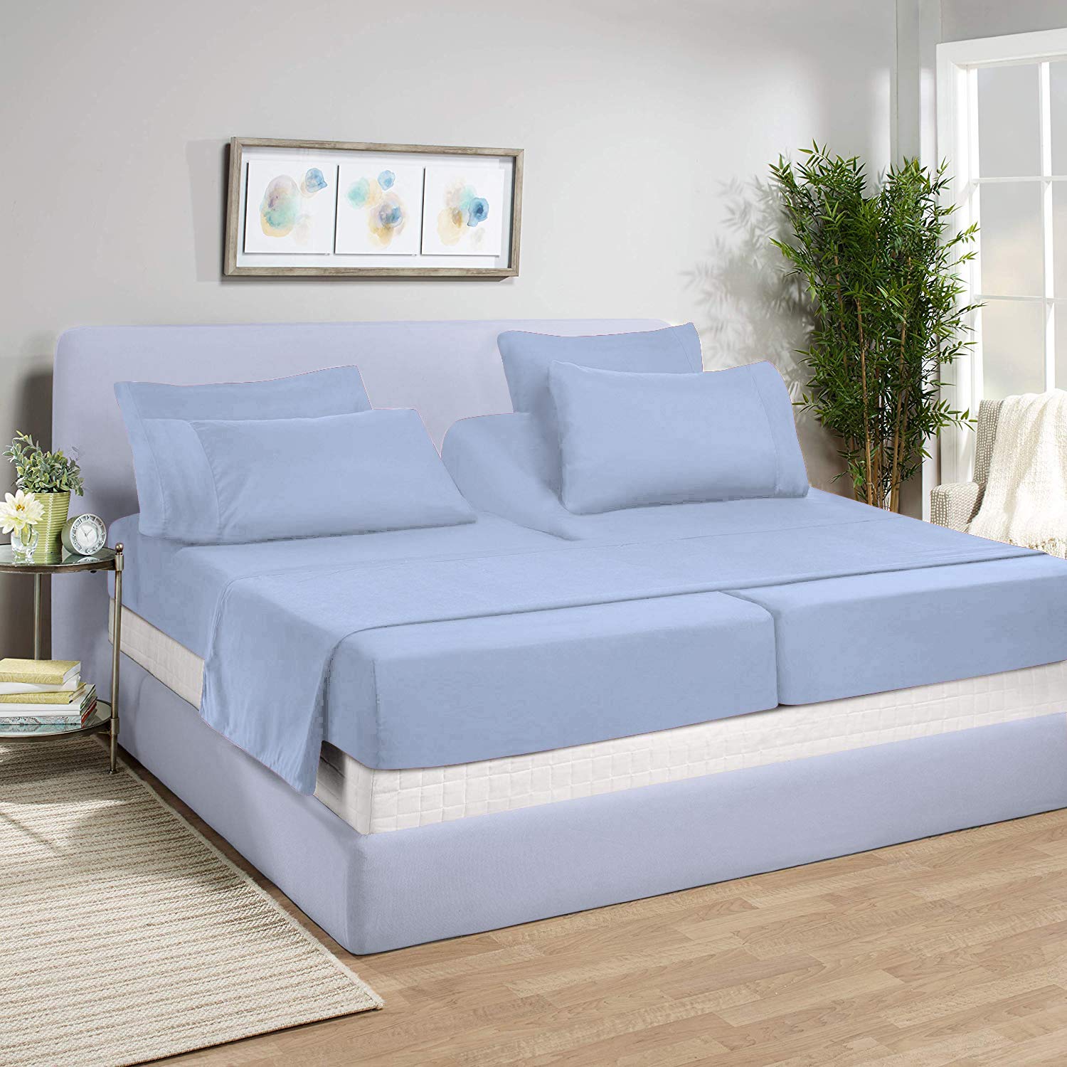 Online Bedding Linen Split Queen Sheets Sets for Adjustable Bed 800 Thread Count Egyptian Cotton Sheets 5 Piece